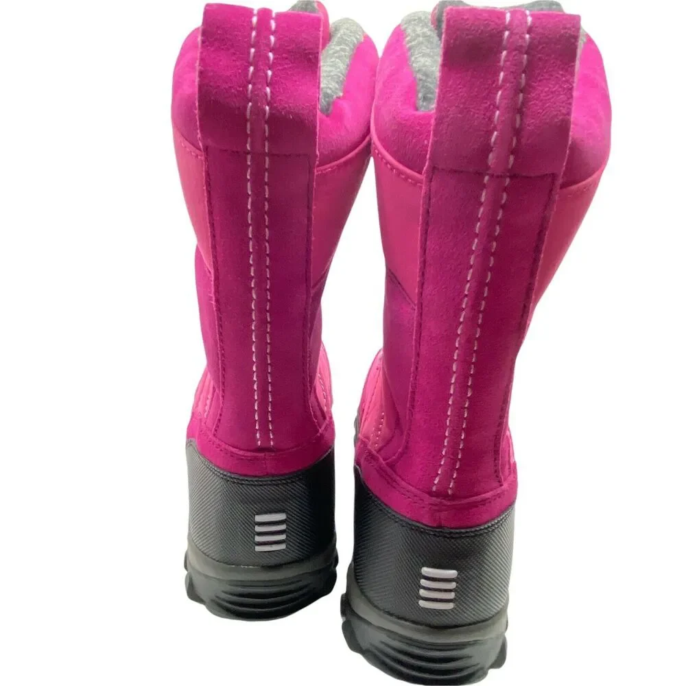 Lands End Winter Boots Women’s 30525 Pink Laceup Round Toe Mid Calf size 6M NWOT